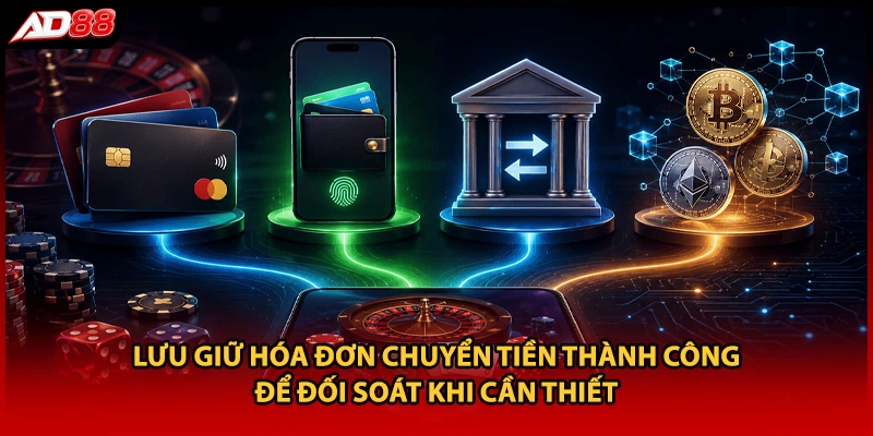Lưu giữ hóa đơn chuyển tiền thành công để đối soát khi cần thiết